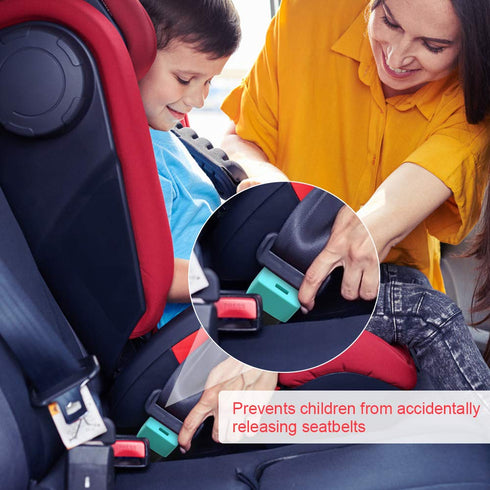 Morlike Silicone Safety Cover Lock for Seatbelt | Prevent Kids from Unbuckling in Car Seat | Fits Most Vehicles (Blue)