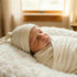 Kloovete 47 47 inches(Natural) Large Jersey Knitted Swaddle Blanket for Baby, Soft Stretchy Receiving Blanket