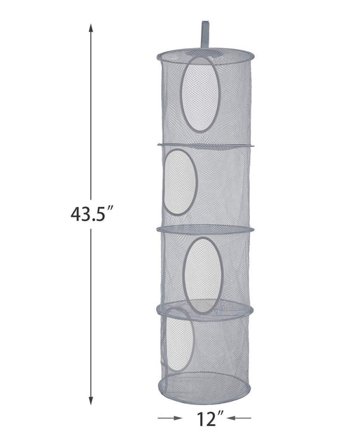 Libeder Mesh Hanging Storage Space Saver Bags Organizer - Foldable Storage Organizer with 4 Compartments, Toy Storage