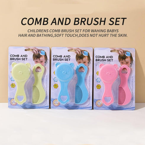 YUSHTPO Set Infant Comb with Hairbrush for Delicate Skin Feature Lovely Bear Pattern New Parents Essential Hair Care