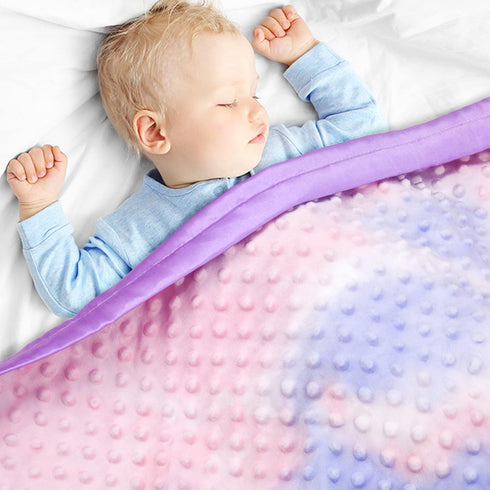 Silky Satin Baby Blanket for Girls Unique Tie Dye Minky Fabric with Soft Luxury Silk Silky Backing Toddlers Blanket for Sleeping Nursery Travel Decoration Purple 30 x 40 Inch by BEILIMU