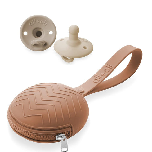 Ali+Oli Silicone Pacifier Essentials Bundle: Pacifier Case and Pacifier Set