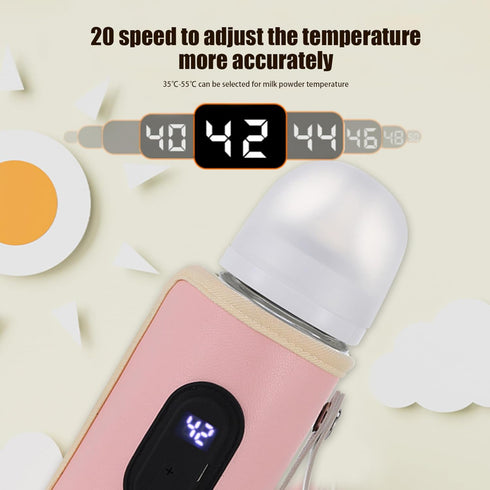 Meyrwoy 18W Style2 Baby Bottle Warmer Bag, Portable Bottle Warmer Quick Heating Baby Bottle Warmer Temperature