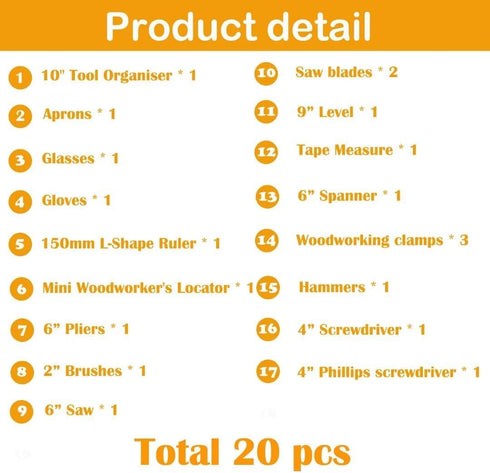 QeeHeng Set,Children's Set, Hammer Kids Real Tools Tool Kids Construction Tool Kits DIY Toy with Real Hand Tools