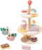 MIKNEKE Wooden Dessert Cake Tea Party Set for Little Girls Toys, Pretend Play