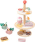MIKNEKE Wooden Dessert Cake Tea Party Set for Little Girls Toys, Pretend Play