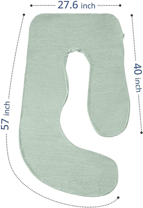 57-inch 55 57 Inch Sasttie Cooling Pregnancy Pillow Cover, U Shaped Pregnancy Pillow Case, Fits to Maternity Pillow