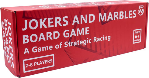 Set 2-8 48 4 MUCITAGF Jokers and Marbles Board Game - Solid Wood Pegs and Jokers Board Game for Players, Double-Sided