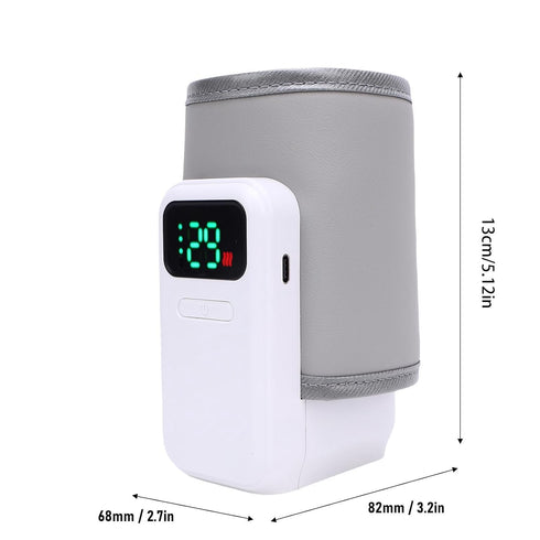 MOTOULAX Portable Bottle Warmer with Sleeve Rechargeable Constant Temperature Heating Baby Milk Warmer for Outdoor