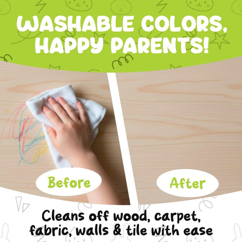 12 (3-6) (4-8) TinyGeeks Color Egg Crayons - Palm Grasp Non-Toxic and Washable for Toddlers & Kids - Easy-to-Hold