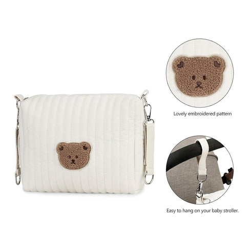 Genrico Packing Packing Diaper Bag Organizer - Bear Design Foldable Pouch | Portable Item Storage Cube with Zipper