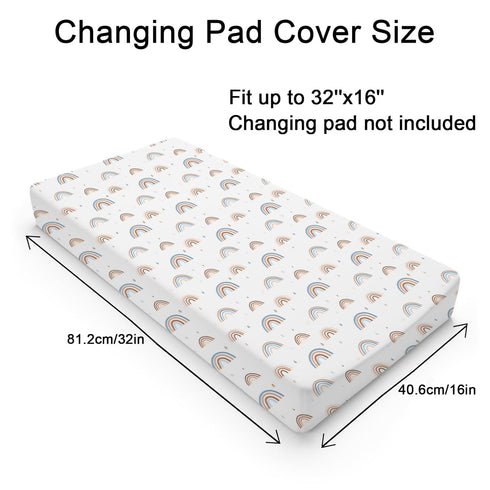 Rainbow Changing Pad Covers Cute Rainbow Drops Colorful Changing Table Cover for Boys Girls Ultra Soft Breathable Stretchy Change Table Covers Diaper Changing Mat Sheets Cover 32''x16''