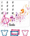 Musical Theme Baby Monthly Milestone Blanket 48x40in - Watercolor Note Sheet Music Blanket for Boys and Girls