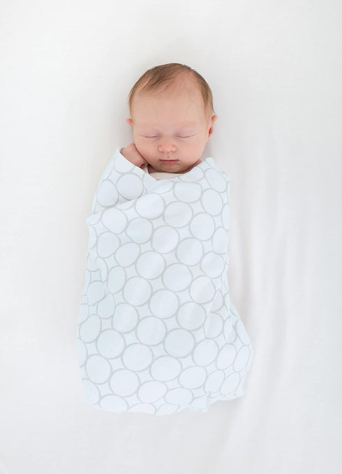 SwaddleDesigns Large Receiving Blanket, Ultimate Swaddle for Baby Boys, Softest US Cotton Flannel, Sterling Mod Circles
