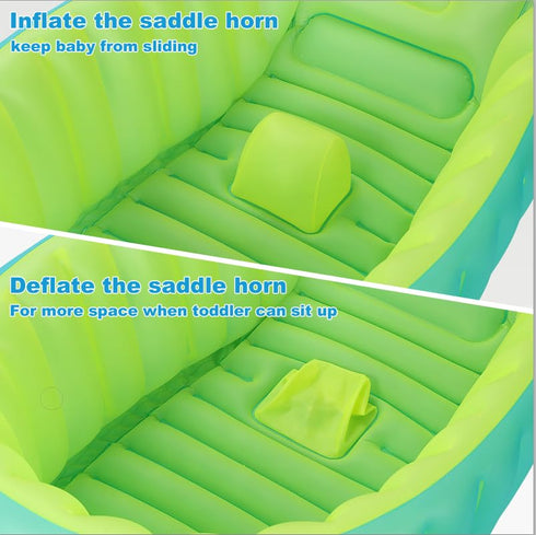 Boysea Inflatable Baby Bathtub, Toddler Bath Tub with Anti-Sliding Saddle Horn Helps Infants to Toddler Tub, Portable