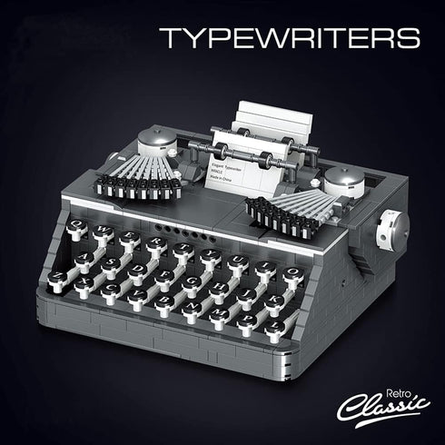 Uvini Adult Building Set, Classic Retro Typewriters, 1136 pcs Construction Brick Set