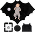 Bumba Kids Sherpa Fleece Goth Bat Baby Swaddle Blanket Gift Set with Milestone Stickers,
