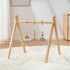 ToyKing 4 Wooden Baby Play Gym with Hanging Bar, Gym Toys and Natural Pine Wood, Perfect for Infant Development