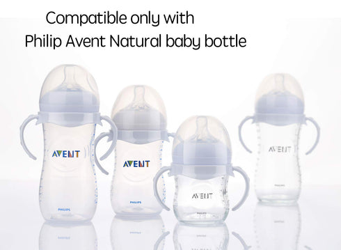 2 Count Compatible Baby Bottle Handles for Philips Avent Natural Baby Feeding Bottles