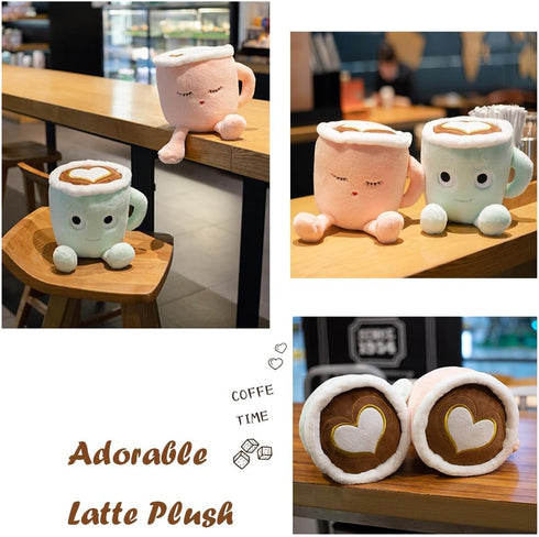Latte 11.8 Inch Plush Pillow - Coffee Cup Doll Toy, Birthday Gift for Kids, Adults