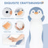36" Dalmao Penguin Stuffed Animal, Soft Jumbo Long Cuddle Pillow, Cute Blue Penguin Plush Body Pillow Plushies Toy Gift