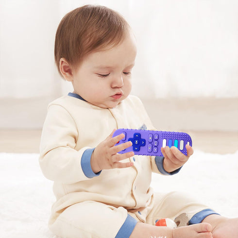 3Pcs Silicone Teething Toys | Remote Control Shape Teethers for Babies, BPA Free, Dishwasher Safe