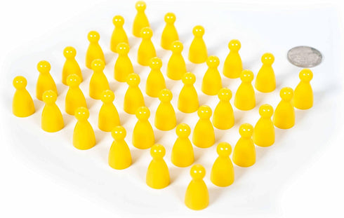 Plastic Pawns: Set of 36 Yellow Color Board Game Playing Pieces - Chess & Sorry Replacement Markers