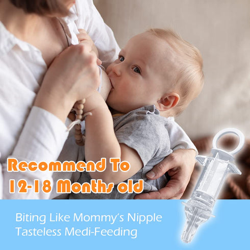 Baby Medicine Dispenser Kit, 3PCS Silicone Infant Syringe Pacifier Dropper, Toddler Feeding Pacifiers for Newborns