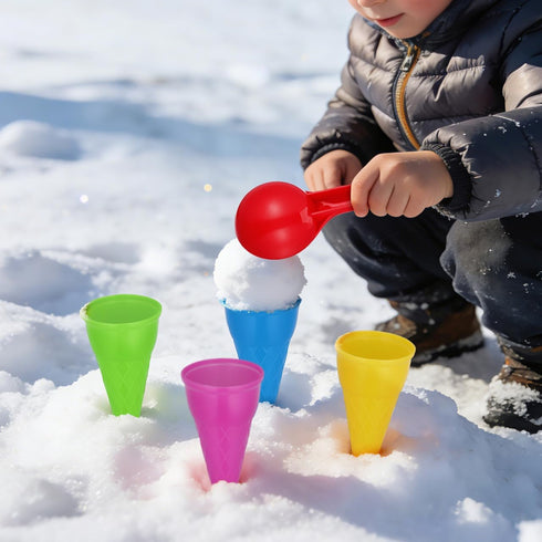 5pcs TOYANDONA Beach Toys Plastic Ice Cream Cones Scoop Kids Seaside Play Sand Toys for Children Toddlers (Random
