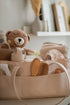 Cream Vegan Leather Diaper Caddy Organizer - Portable Baby Storage