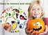 Halloween Pumpkin Decorating Craft Stickers, 48 Pack Mini Face Stickers for Kids Toddlers Treats Party Favors