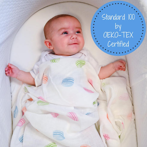 Swaddle Blanket, 100% Organic Cotton, Soft Muslin 47 x 47 Inches, Neutral Baby Blanket for Boys and Girls