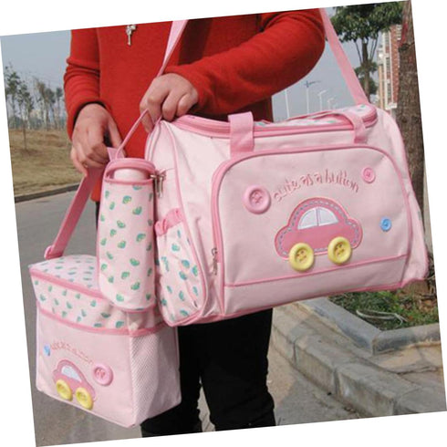 Set VICASKY Diaper Bag Large Tote Nursing Bag Changing Pad Bottle Holder Car Pattern