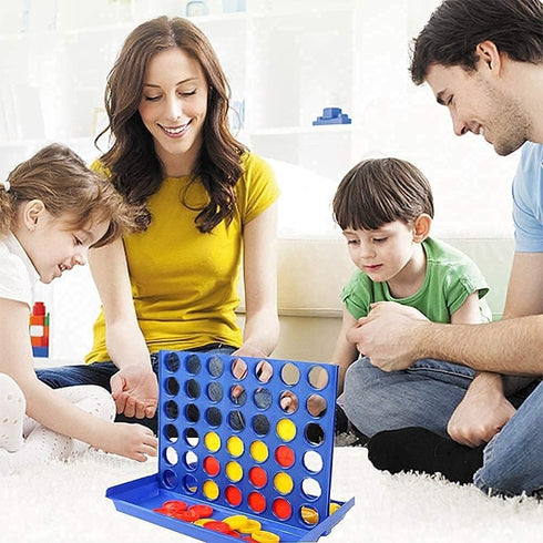 4 in a Row Game - Classic Board Game for Kids, 6 Spare Discs Included, Family Fun for Ages 3+