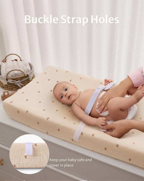 Blissful Diary Muslin Changing Pad Cover and Baby Diaper Caddy Organizer Bundle