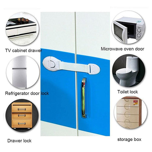 Child Proof Cabinet Locks (10 Pack) - Baby Proofing for Oven, Refrigerator, Cabinets, Drawers, Door, Toilet Lock