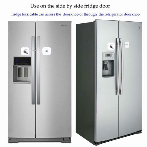 2 Pack Refrigerator Locks with Keys, White Fridge Lock for a Refrigerator