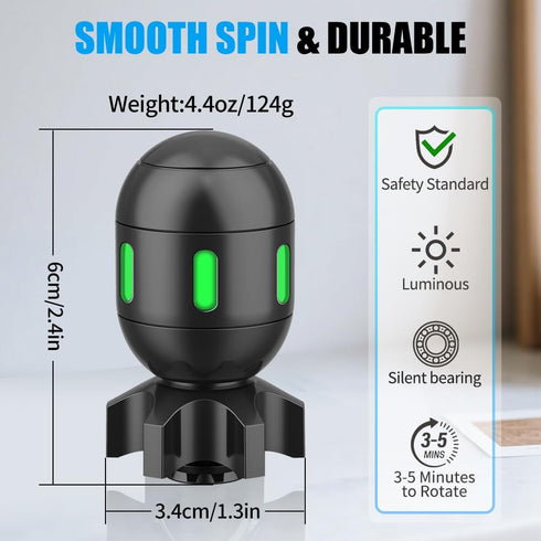 Amarlozn Atomic Bomb Fidget Spinner Toy, Transformable Metal Luminous Desk Toy Decor, EDC Fingertip Gyro, Stress Relief