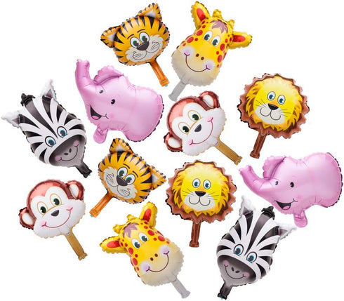 SUN-E 12PCS Mini Animals Balloons Jungle Safari Theme Birthday Party Decorations for Kids
