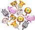 SUN-E 12PCS Mini Animals Balloons Jungle Safari Theme Birthday Party Decorations for Kids