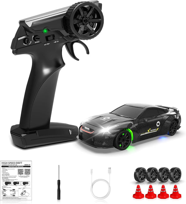 1/43 RC Drift Car, Mini Drifting RC Car with Gyro 2.4GHz Full