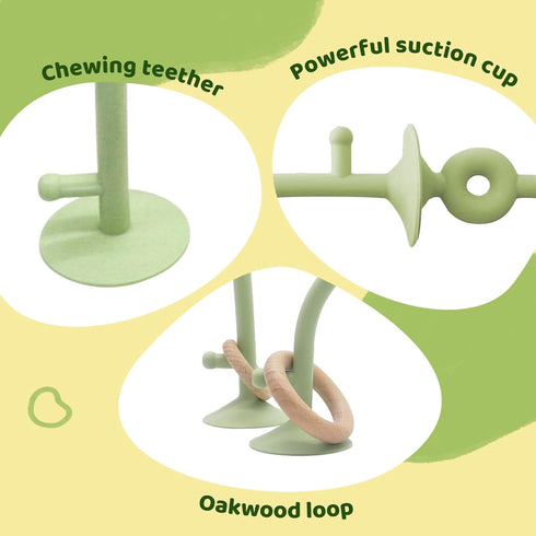 6 12 18 Baby High Chair Suction Toys Teething Chew - Silicone Apple Teething Relief Toys Silicone Teethers Table Toys