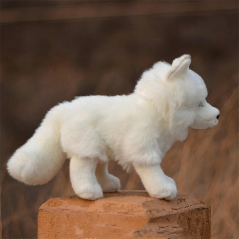 Arctic Fox Plush Toy, 11 inches Soft Snow Queen Stuffed Animal Doll (B-Run)