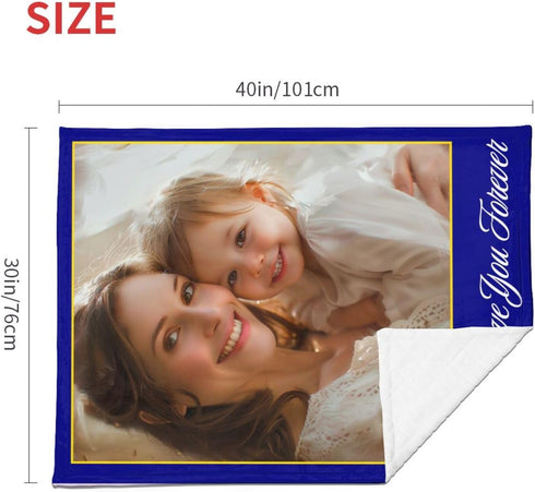Mantaiyuan 30x40 Personalized Baby Blanket with A Photo Text Customized in Unisex Thickened Receiving Blanket Custom