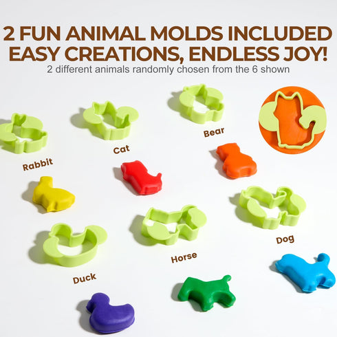 8 Packs 2 2 oz 2-4 Jar Melo Wheat Modeling Dough Non-Toxic & Safe Dough with Molds, Each Can, Soft & Colorful Dough