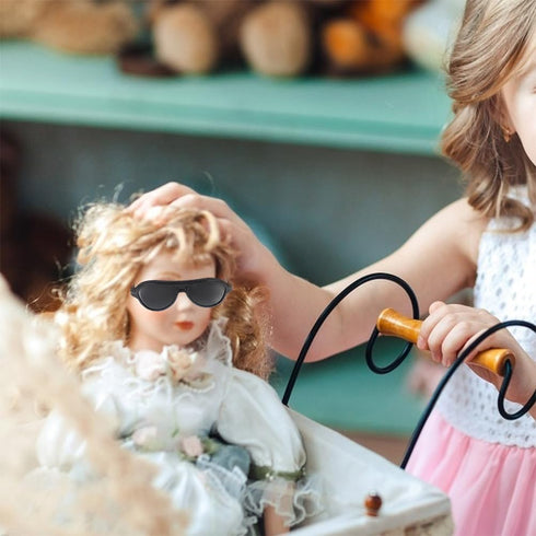 Gadpiparty 120 Pcs Mini Sunglasses for Dolls, Black Doll Costume Accessories for Dress Up and Crafts
