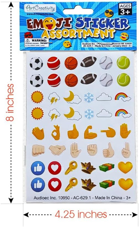 ArtCreativity Emoticon Sticker Set for Kids, 3000+ Stickers, 12 Packs with 72 Sheets, Classroom Rewards