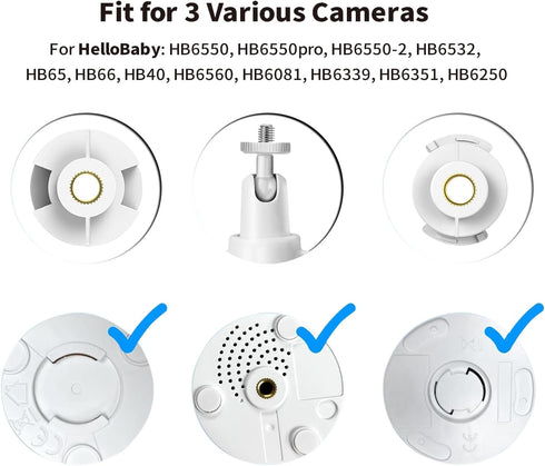 HB65/HB6550/HB6558/HB66/HB248, SM935E/SM650/Bonoch/ChildsFarm/Eufy Universal Baby Monitor Wall Mount Holder, Compatible