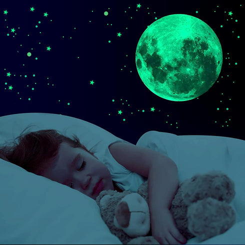 Glow in The Dark Stars for Ceiling, 893PCS Wall Stickers Including Moon and Stars Decor, Glow in The Dark Wall Decals