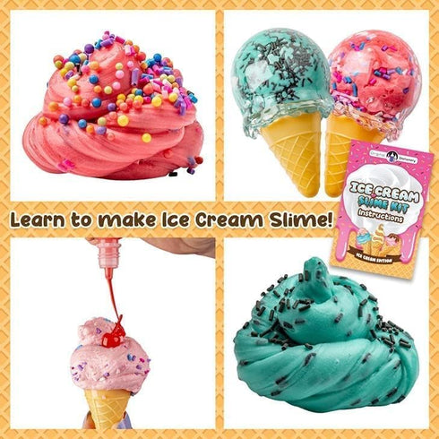 Set 31 8-12, Original Stationery Ice Cream Slime Kit for Girls Toys, DIY Cherry-Scented Slime Making with Pieces, Fun